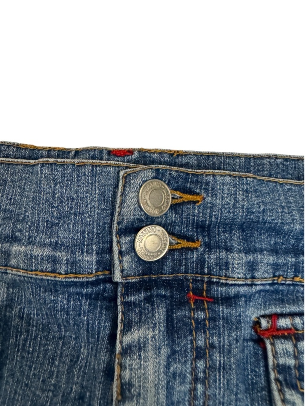 Y2K Mossimo Supply Co. Blue Denim Pleated-Hem Mini Skirt - Picture 4 of 6